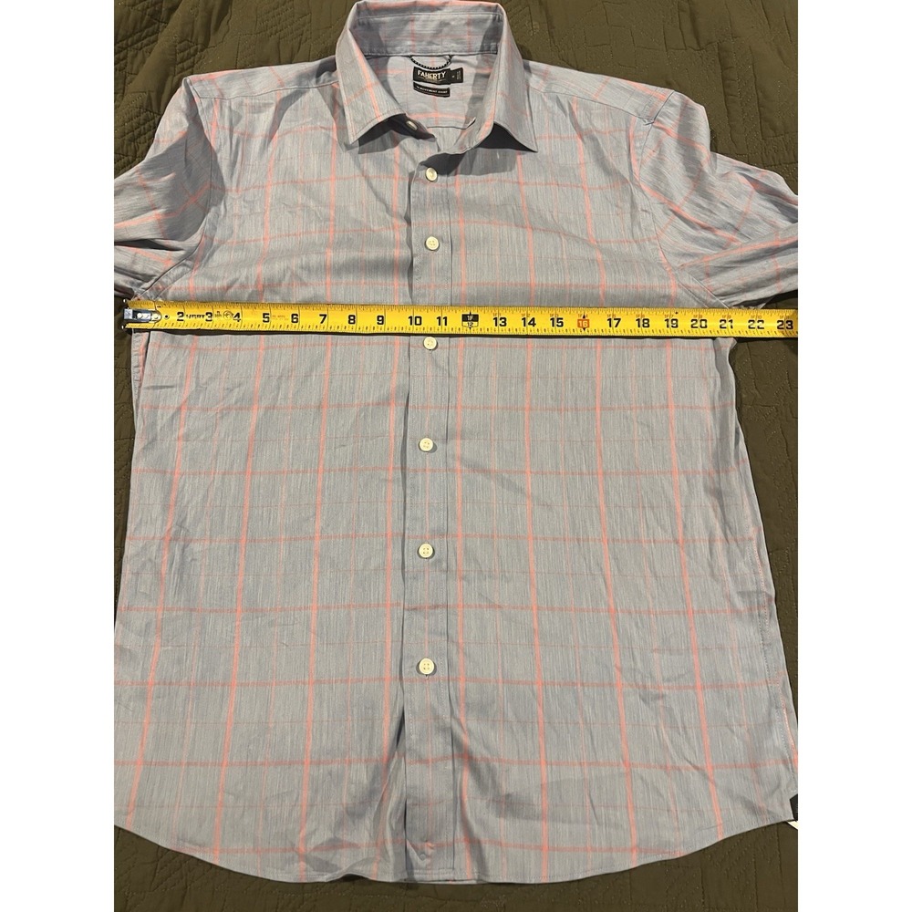 Faherty Men's The Movement Plaid Shirt Button Up Blue Medium